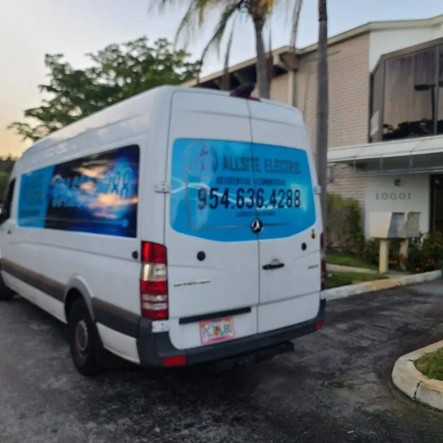 Allsite Electric service van outside our office in Sunrise, FL